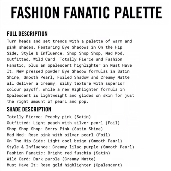 Amazon.com : Girls Fashion Fanatic Color Palette Fashion  MAC Cosmetics Fashion Fanatic Eyeshadow Palette
